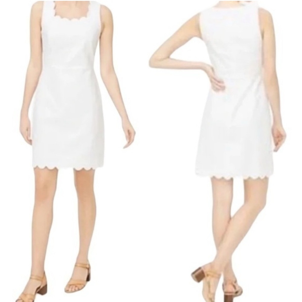 J crew white scalloped edge dress nwt sz2